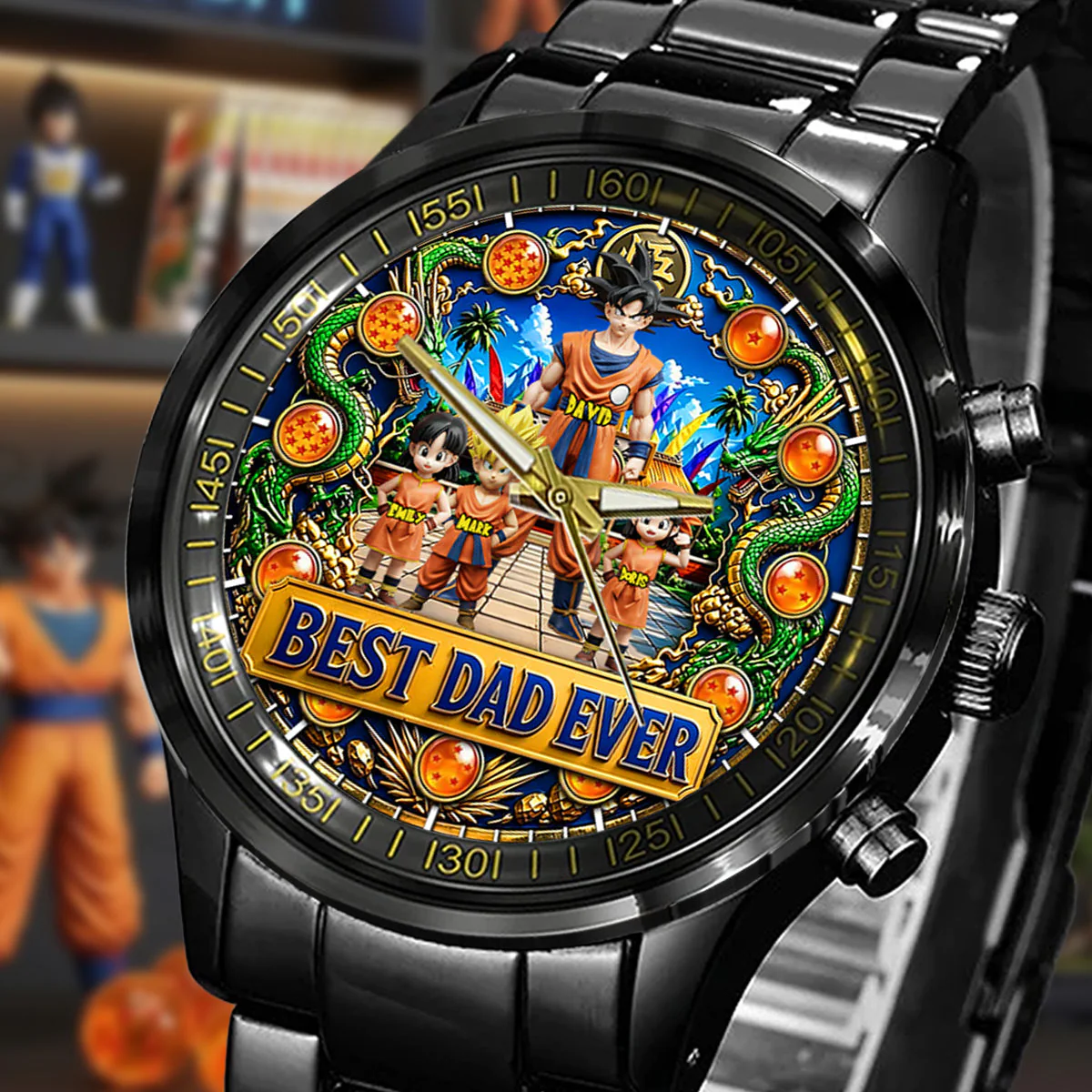 DrBa Best Dad Ever - Personalized Hand Watch - Gift For Father's Day, Movie Fans