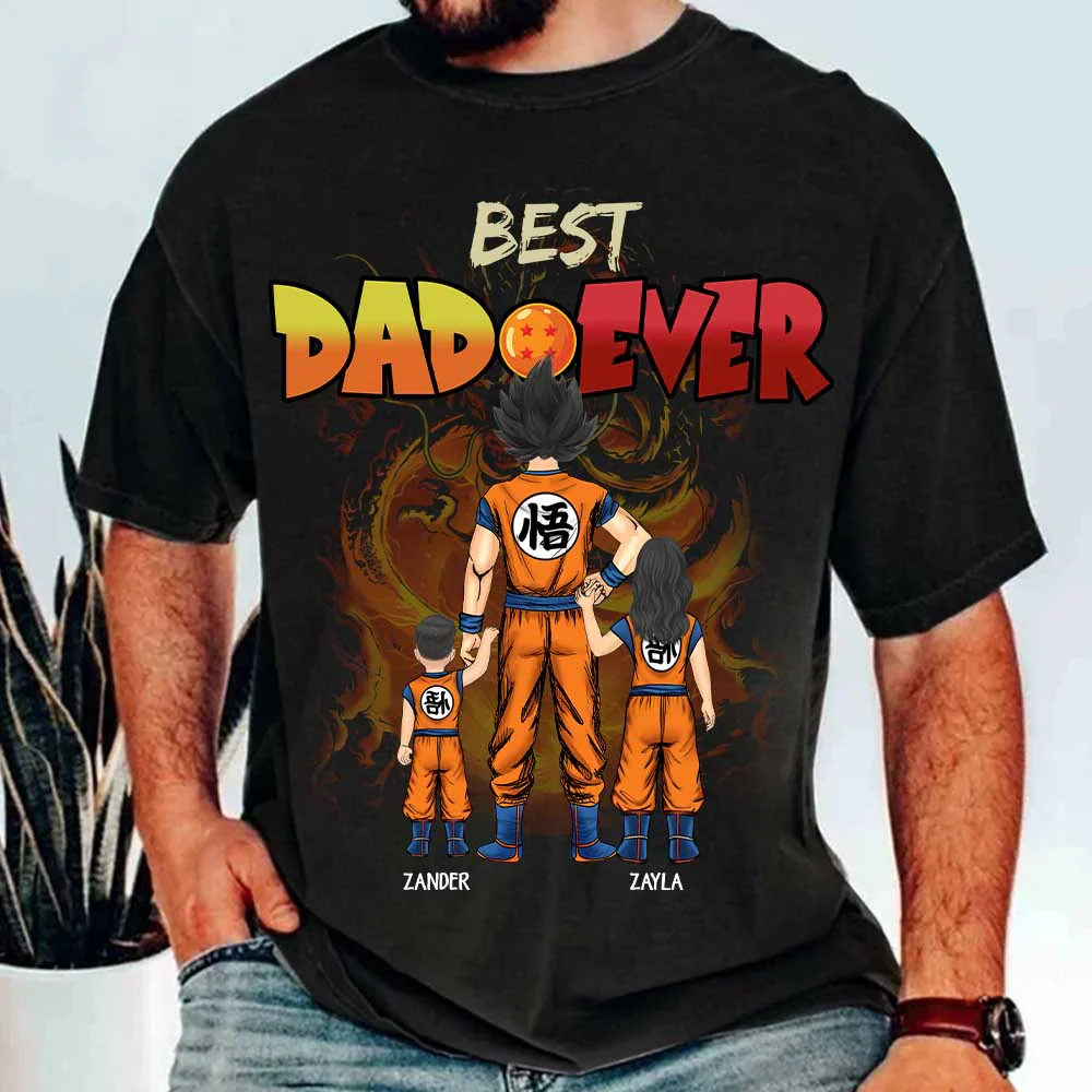 DrBa Best Dad Ever - Personalized T-Shirt - Gift For Father's Day - Image 2
