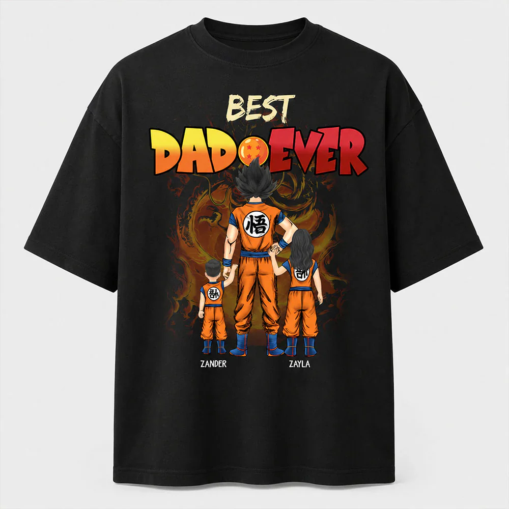 DrBa Best Dad Ever - Personalized T-Shirt - Gift For Father's Day - Image 5