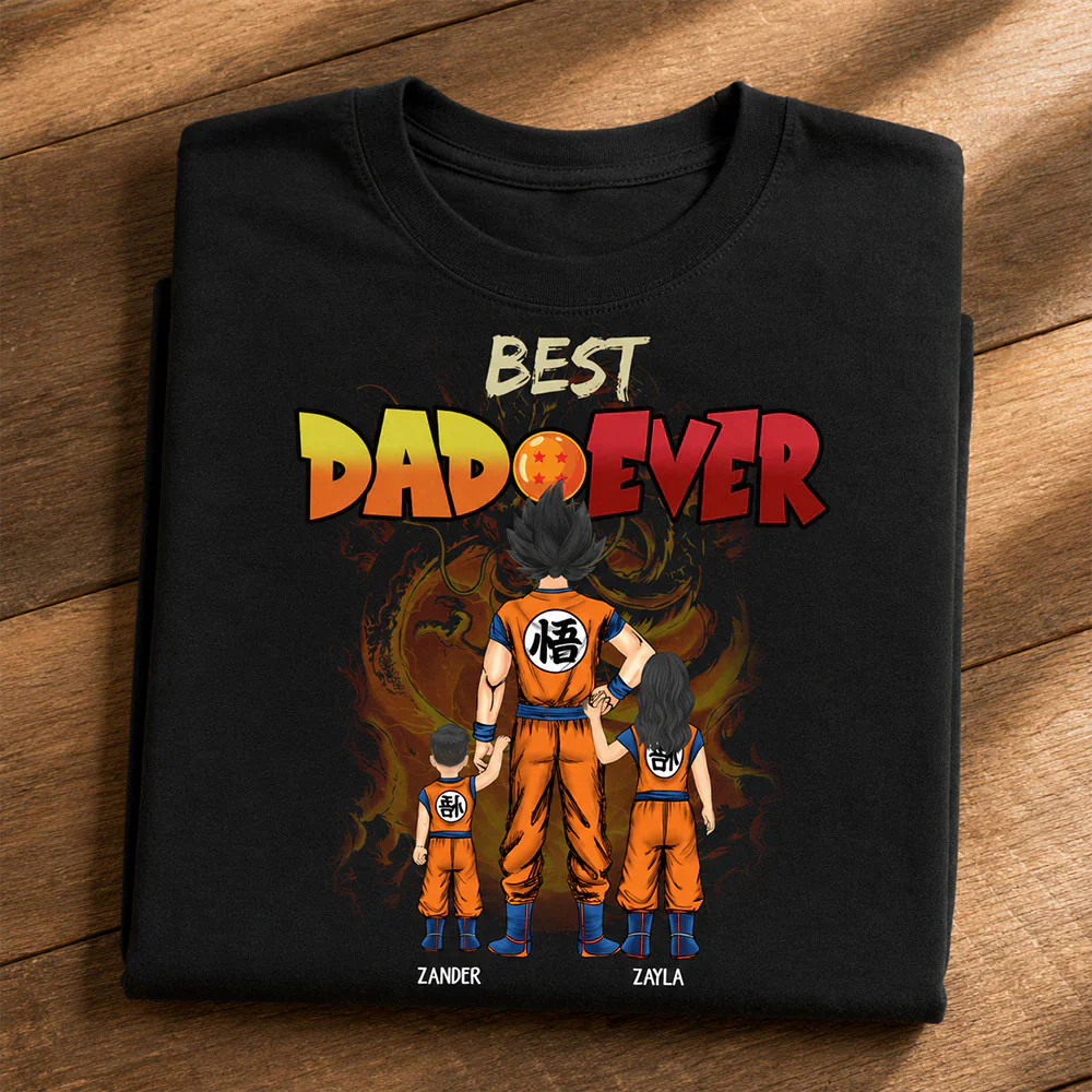 DrBa Best Dad Ever - Personalized T-Shirt - Gift For Father's Day - Image 6