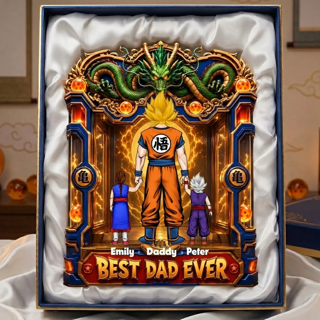DrBa Best Dragon Ball Dad Ever - Personalized Acrylic Plaque - Gifts For Dad