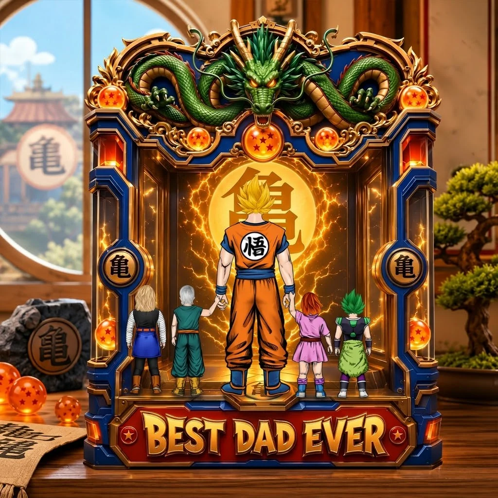 DrBa Best Dragon Ball Dad Ever - Personalized Acrylic Plaque - Gifts For Dad - Image 2