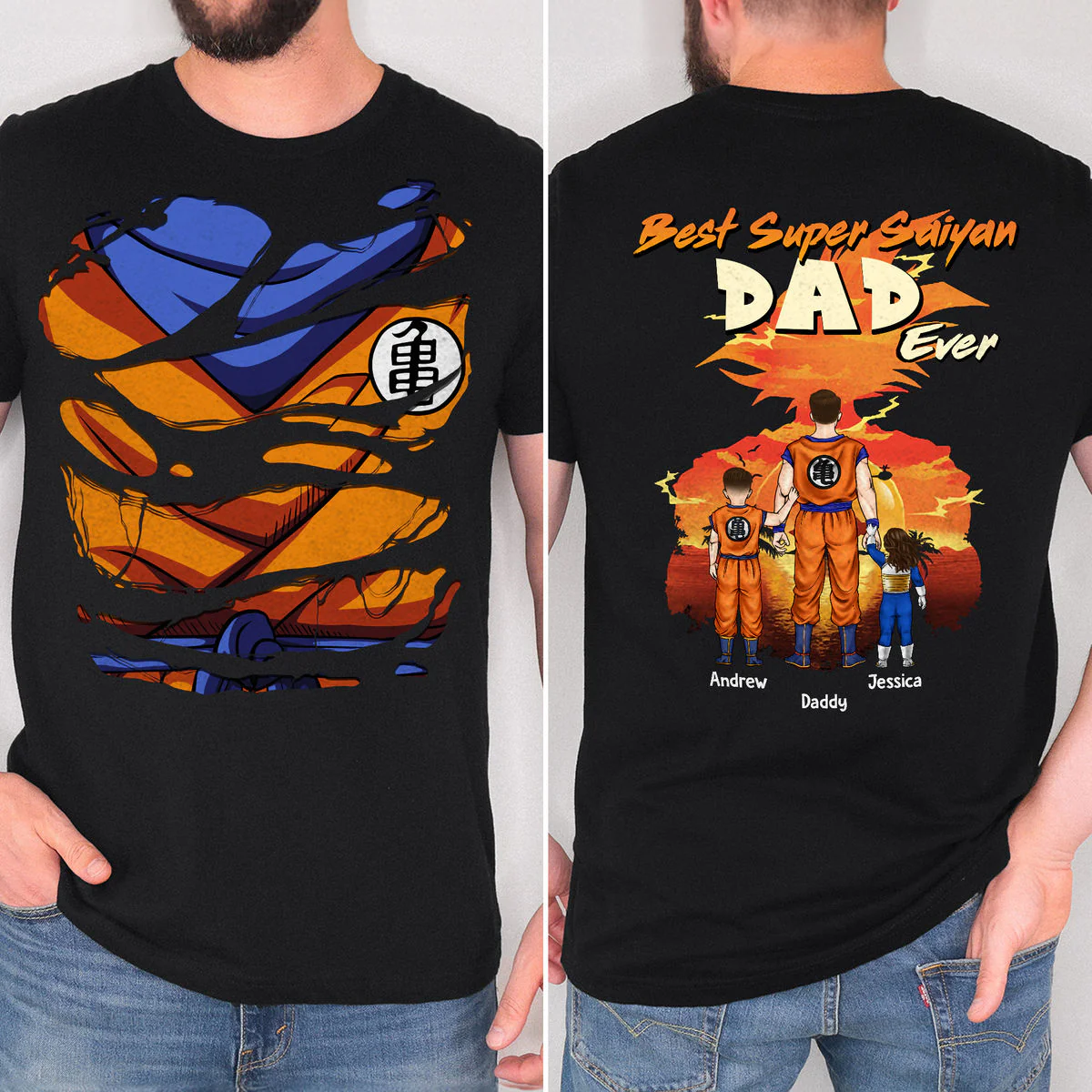 DrBa Best Dragon Ball Dad Ever - Personalized TShirt - Gift For Dad, Anime Fans