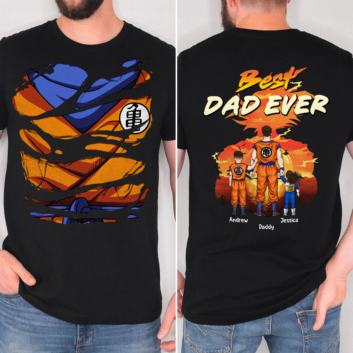 DrBa Best Dragon Ball Dad Ever - Personalized TShirt - Gift For Dad, Anime Fans - Image 2