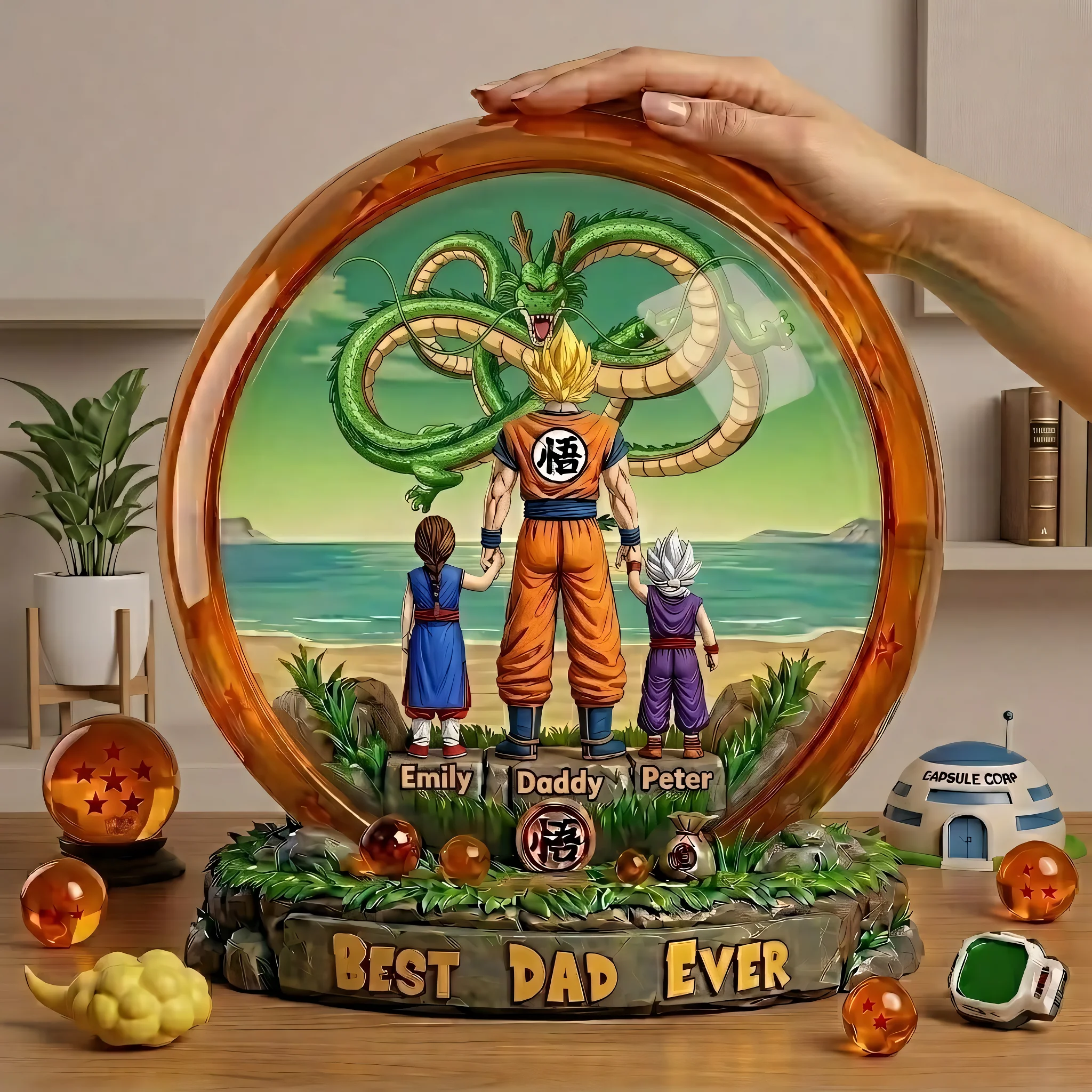 DrBa Best DragonBall Dad Ever - Personalized Acrylic Plaque - Gifts For Mom | CL03 VD01