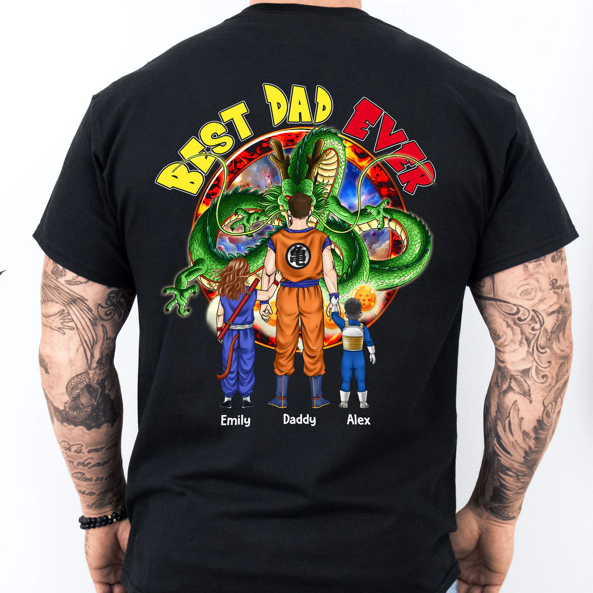 DrBa Best Super Saiyan Dad Ever - Personalized TShirt - Gift For Dad, Anime Fans | CL03.Ver2 - Image 3