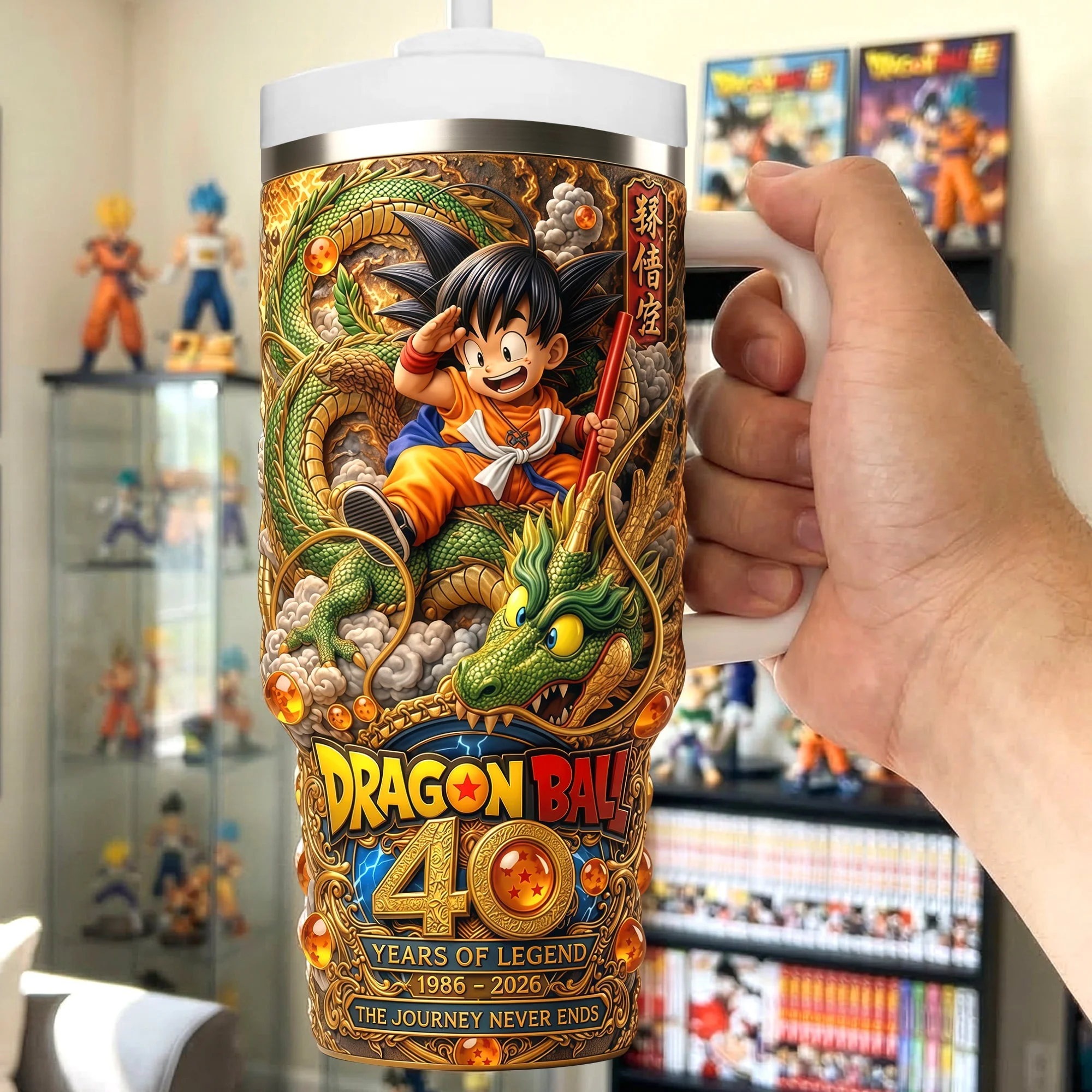 DrBa Celebrate 40 Years Of Legendary Warrior - Personalized Tumbler With Handle - Gift For Movie Fans NL122