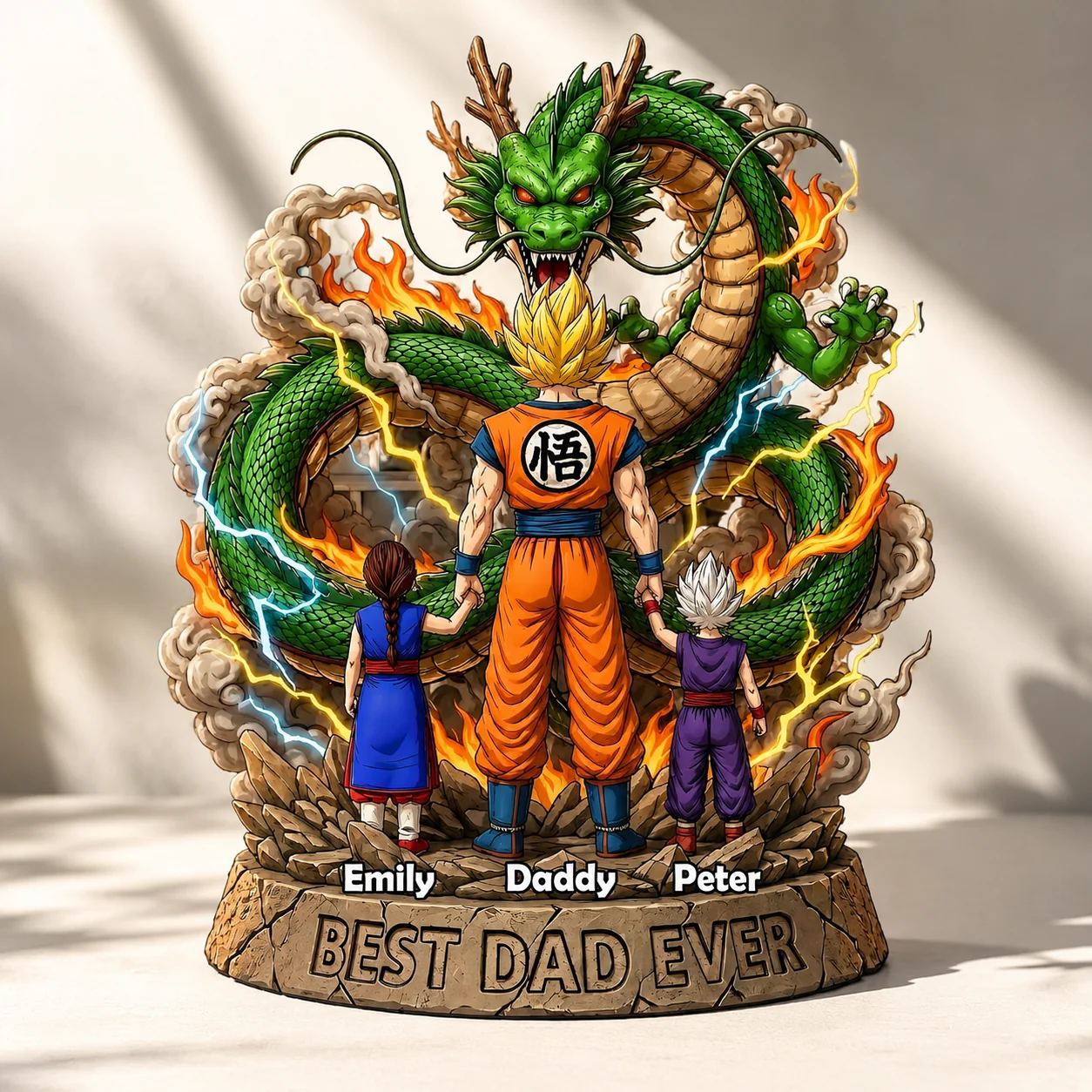 DrBa DragonBall Best Dad Ever - Personalized Acrylic Plaque - Gifts For Dad | CL03 VD01