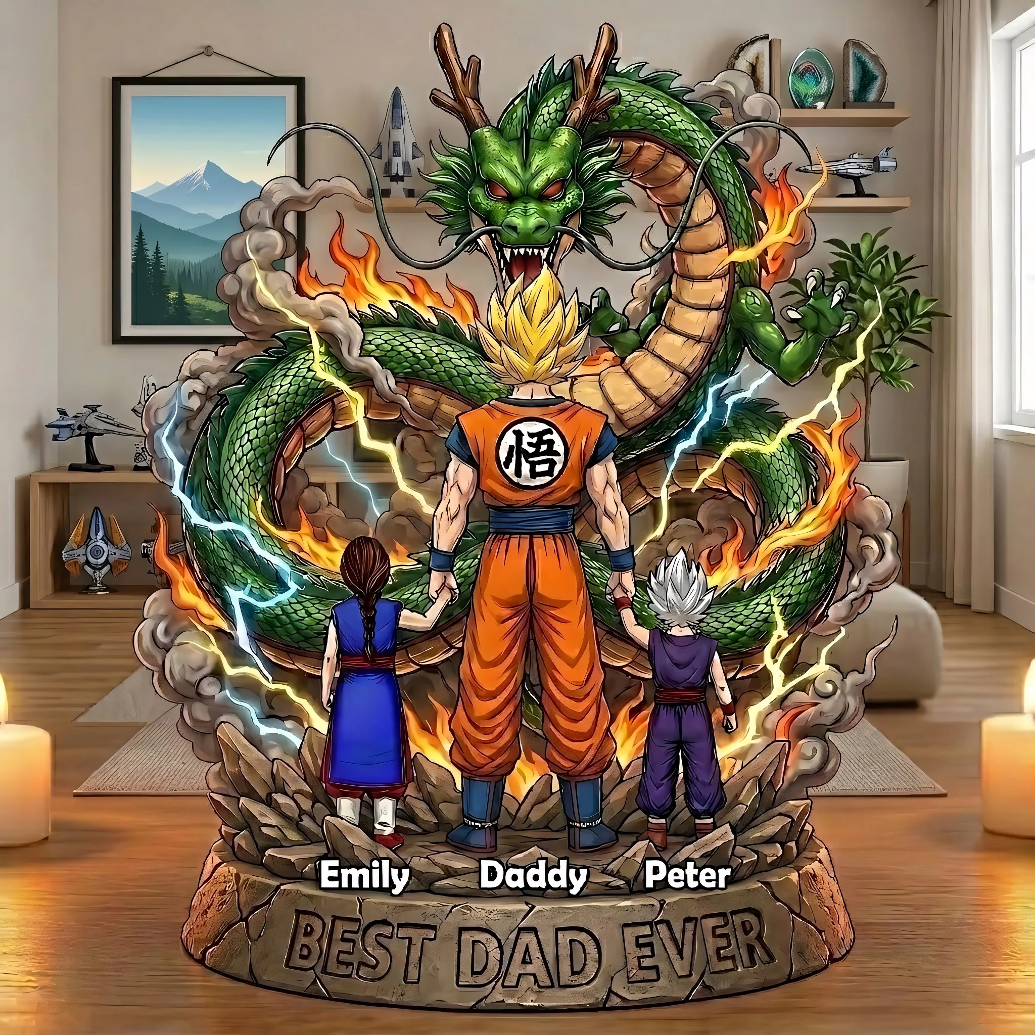 DrBa DragonBall Best Dad Ever - Personalized Acrylic Plaque - Gifts For Dad | CL03 VD01 - Image 3