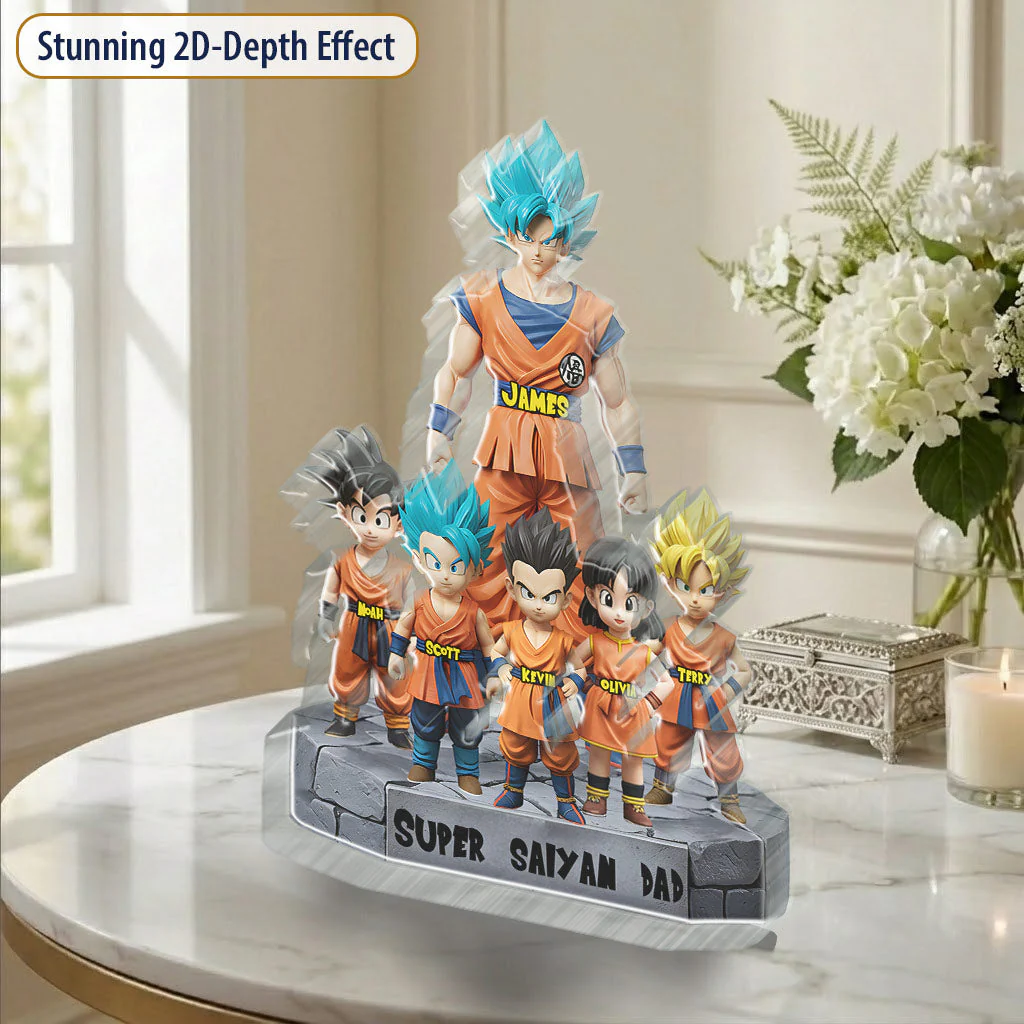 DrBa Super Saiyan Dad Ever - Personalized Acrylic Plaque - Gift For Father's Day - Image 2