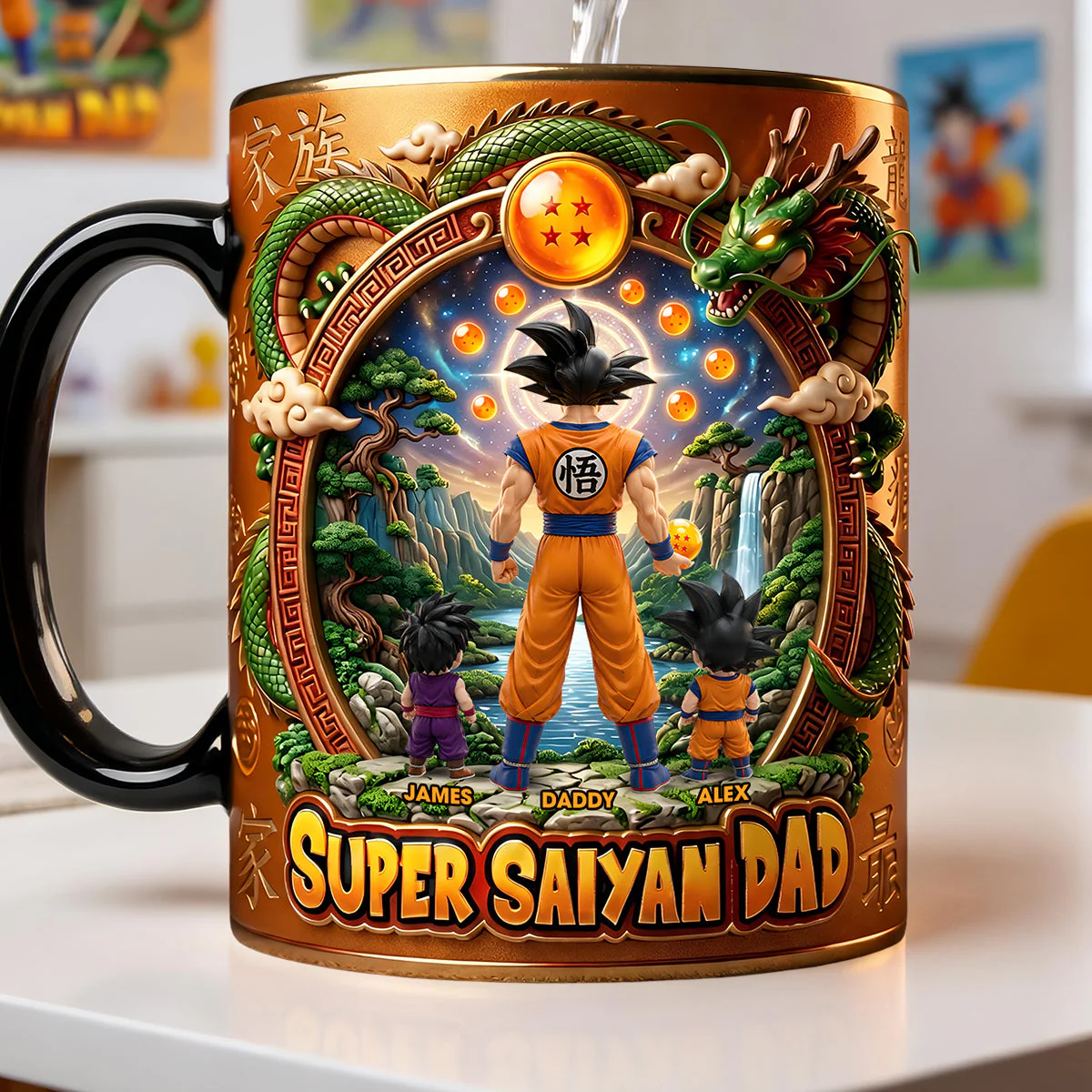 DrBa Super Saiyan Dad - Personalized Coffee Mug - Gift For Father's Day - Image 4