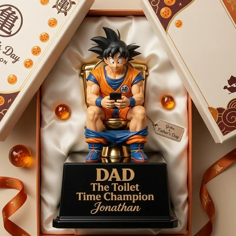 DrBa The Golden Toilet Trophy - Personalized Acrylic Plaque - Funny Father's Day Gift - Image 2