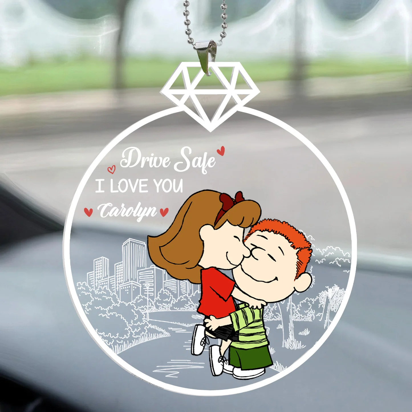 Drive Safe, I Love You Peanut - Personalized Car Ornament - Gift For Couple, Husband Wife | GR8 NH96