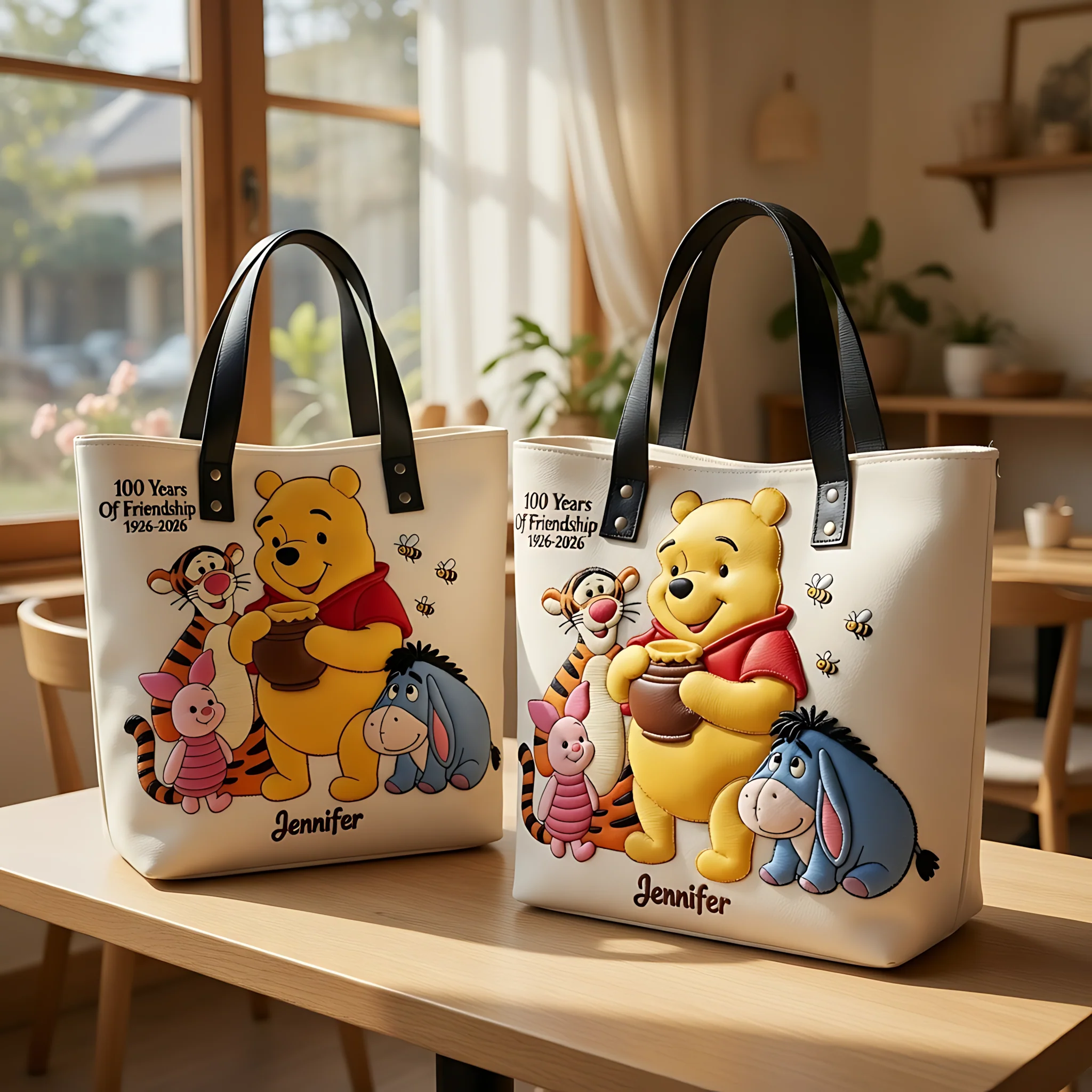 DSNY 100th Anniversary Honey Bear With Friends - Personalized Tote Bag - Gift For Movie Fans - Image 2