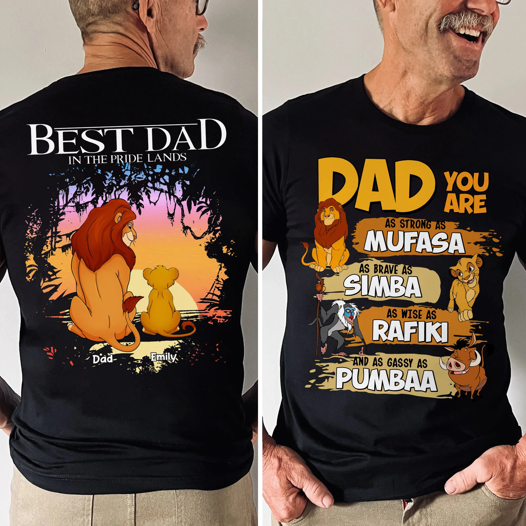 DSNY Best Dad In The Pride Lands - Personalized Shirt 2 Side - Gift For Dad