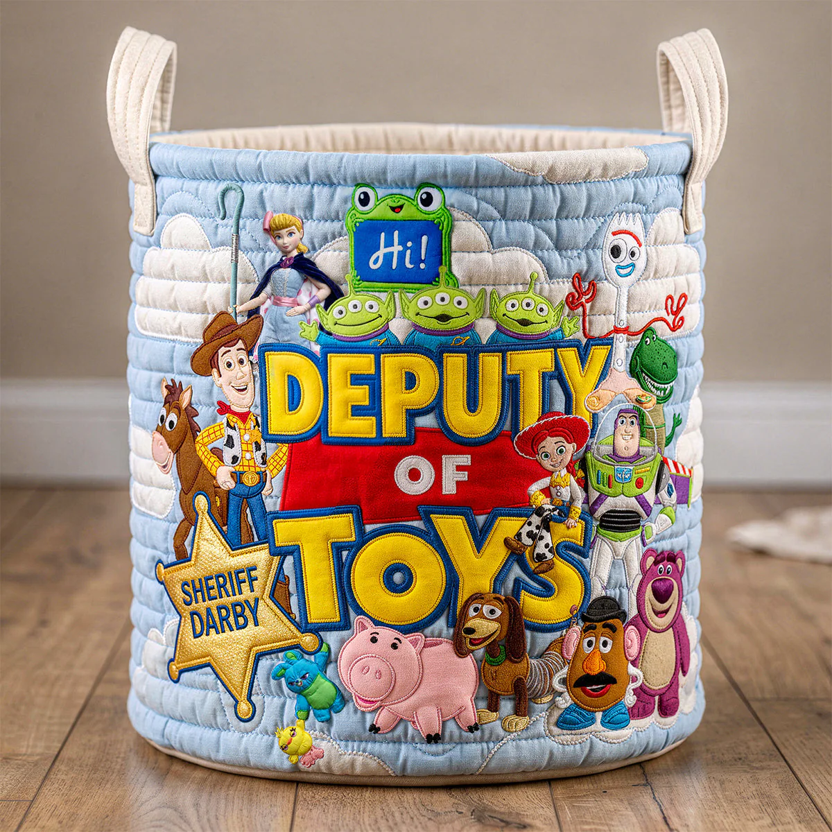 DSNY Cowboy Story Deputy Of Toys - Personalized Storage Basket - Gift For Kids, Family, Movie Fans - Image 4