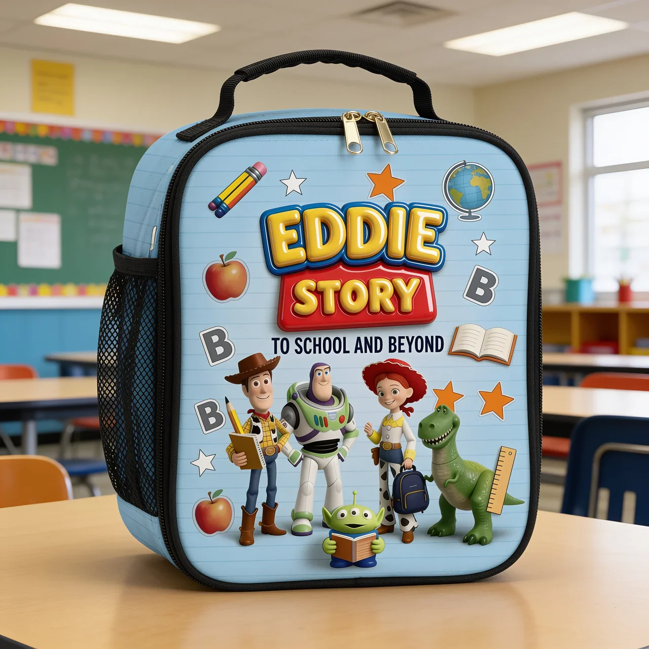 DSNY Cowboy Story To School And Beyond - Personalized Backpack, Lunch Bag, Pencil Case & Water Bottle - Back To School Gifts - Image 4