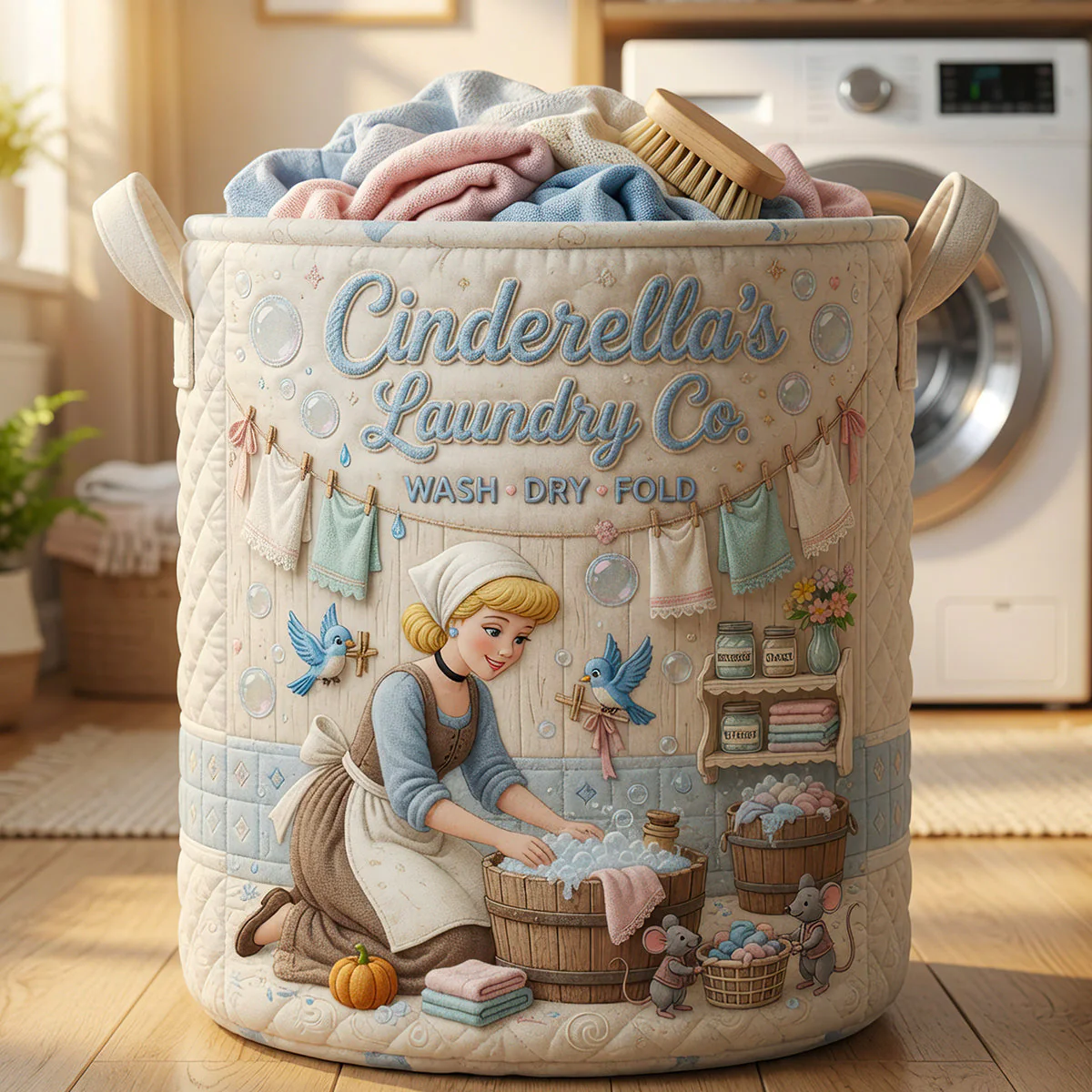 DSNY Everyday Royalty - Personalized Quilted Laundry Basket - Gift For Her, Family, Movie Fans - Image 2