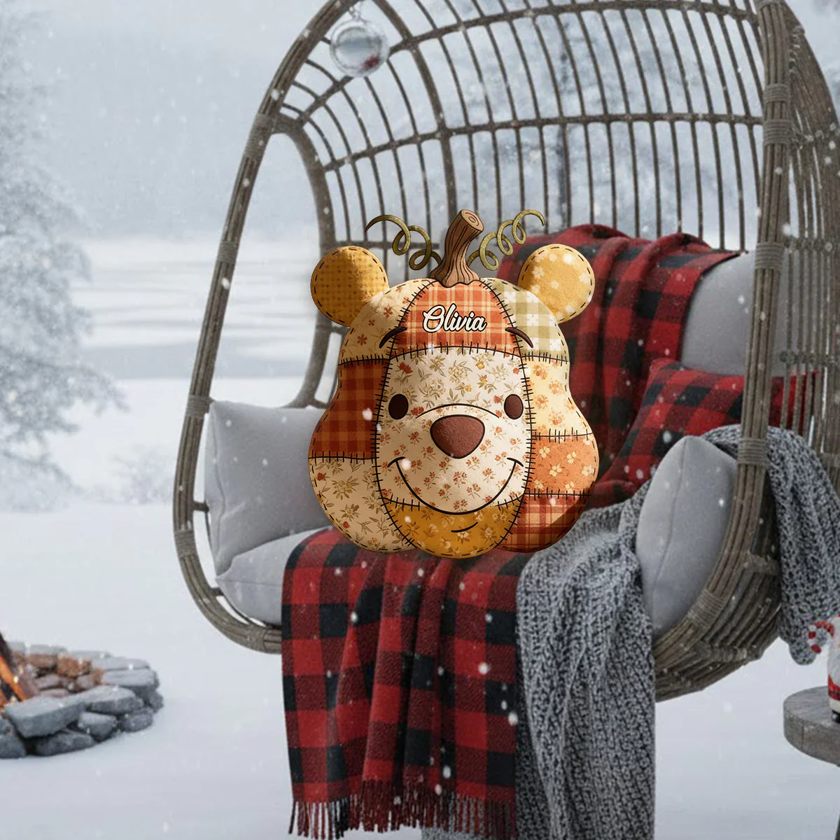 DSNY Fall Vibes With Honey Bear - Personalized Custom Shape Pillow - Gift For Fan Movies - Image 3