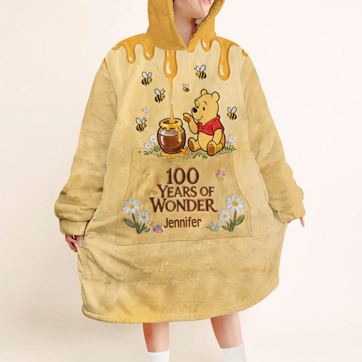 DSNY Honey Bear 100 Years Of Wonder - Personalized Blanket Hoodie - Gift For Movie Fans NL122 - Image 2