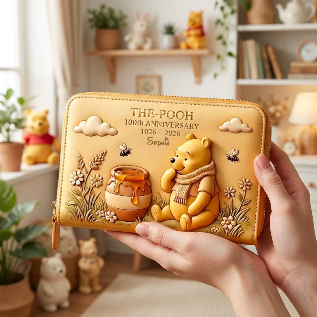 DSNY Honey Bear 100th Anniversary - Personalized Leather Long Wallet And Folded Wallet - Gift For Movie Fans NL122 - Image 5