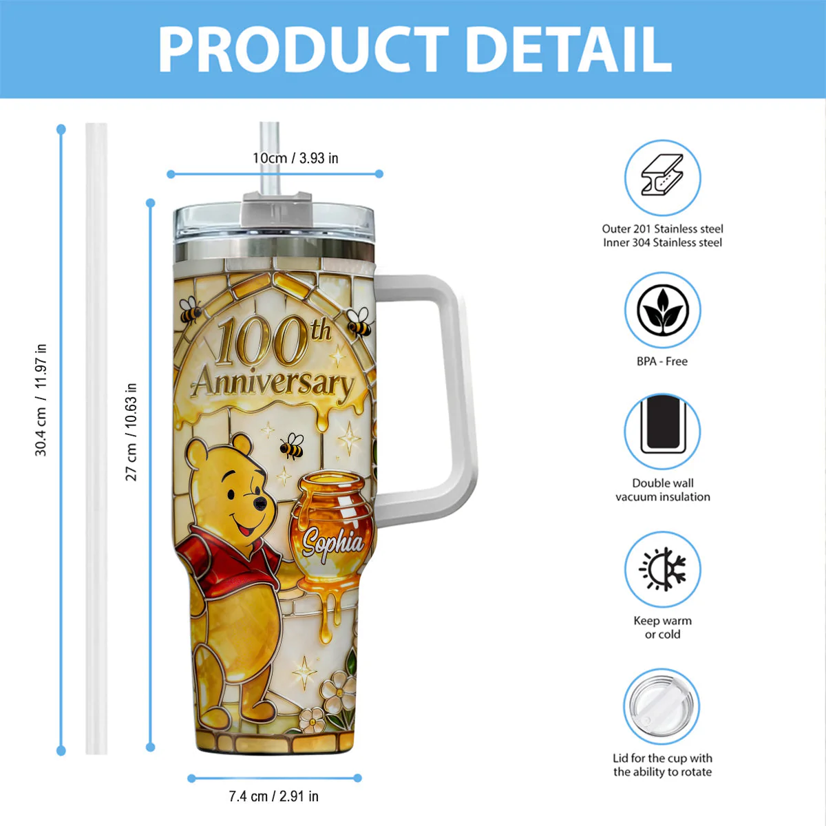 DSNY Honey Bear Celebrate 100th Anniversary - Personalized Tumbler - Gift For Movie Fans NL122 - Image 6