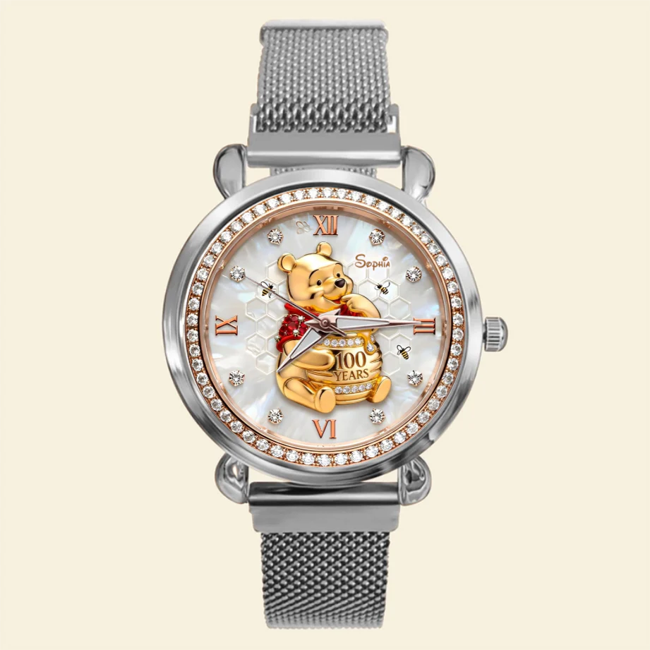 DSNY Honey Bear 100th Anniversary - Personalized Women Hand Watch - Gift For Her, Fans Movie HH01 - Image 4