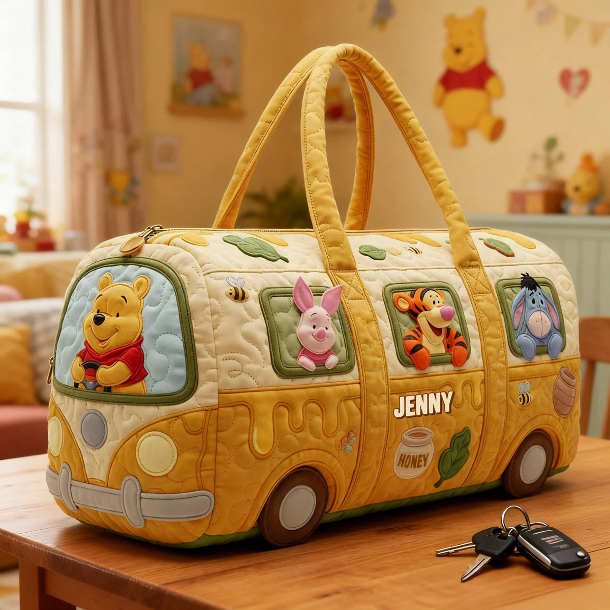 DSNY Honey Bear Adventure - Personalized Quilted Duffle Bag - Gift For Movie Fans NL122