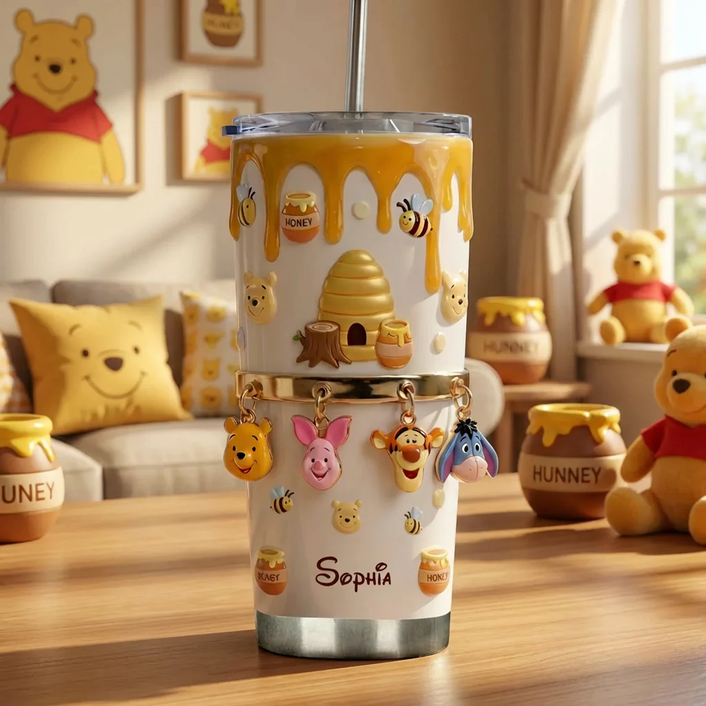 DSNY Honey Bear Anniversary 100 Years Of Friendship - Personalized Tumbler - Gift For Movie Fans HH01 - Image 2