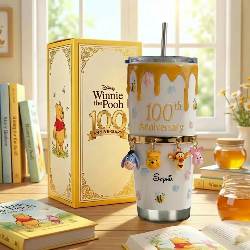 DSNY Honey Bear Anniversary 100 Years Of Friendship - Personalized Tumbler - Gift For Movie Fans HH01 - Image 2