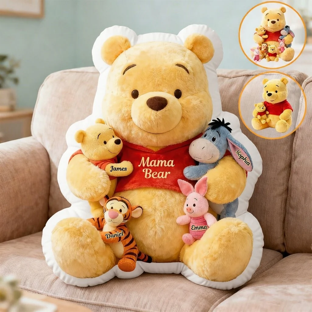 DSNY Honey Bear Best Mama Ever - Personalized Custom Shaped Pillow - Gift For Movie Fans, Family, Mother's Day HH01