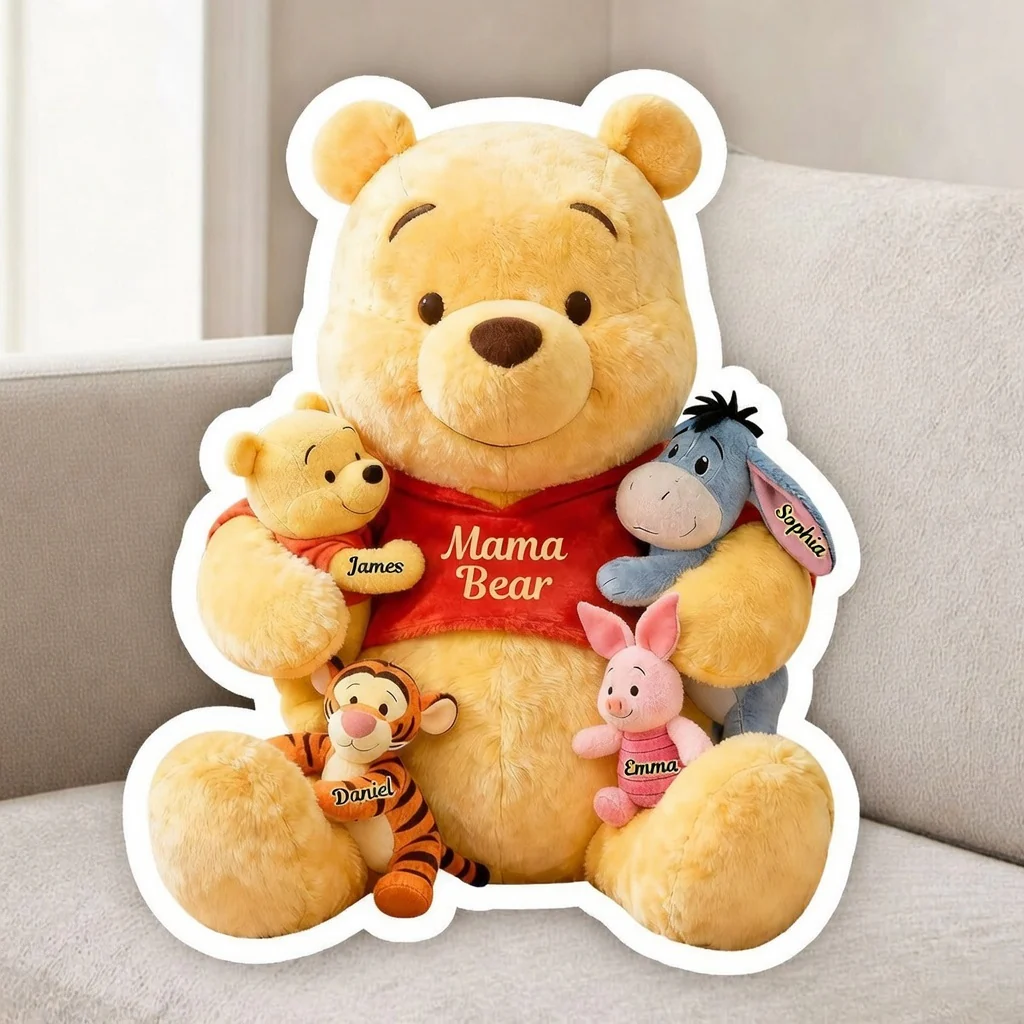 DSNY Honey Bear Best Mama Ever - Personalized Custom Shaped Pillow - Gift For Movie Fans, Family, Mother's Day HH01 - Image 2