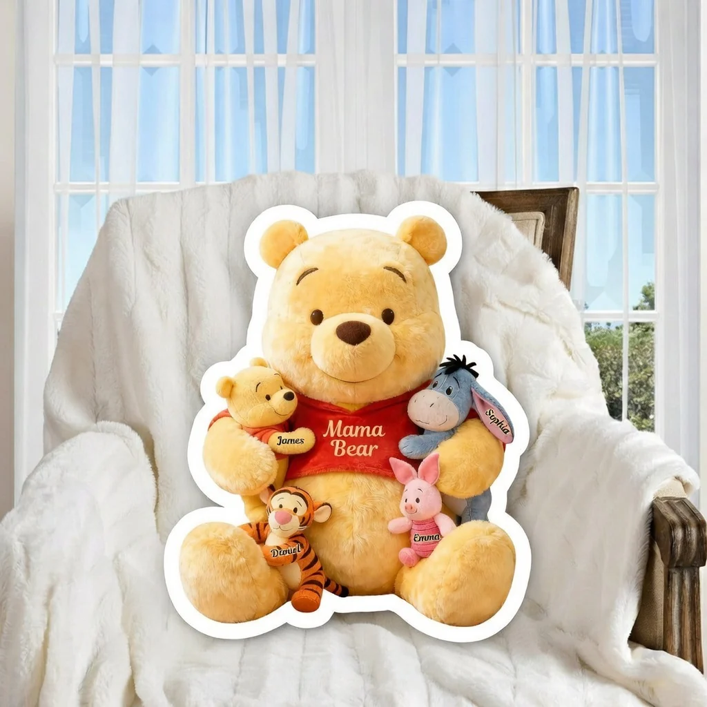 DSNY Honey Bear Best Mama Ever - Personalized Custom Shaped Pillow - Gift For Movie Fans, Family, Mother's Day HH01 - Image 3