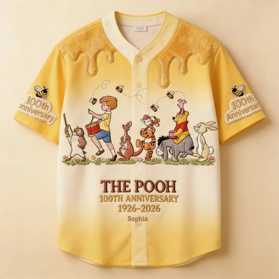DSNY Honey Bear Celebrate 100 Years Of Friendship - Personalized Baseball Jersey - Anniversary Gift For Movie Fans NL122 - Image 7
