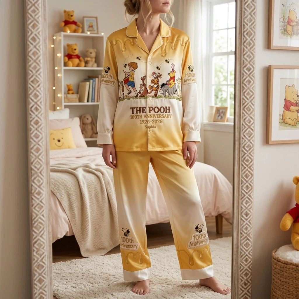 DSNY Honey Bear Celebrate 100 Years Of Friendship - Personalized Pajama - Anniversary Gift For Movie Fans NL122 - Image 2
