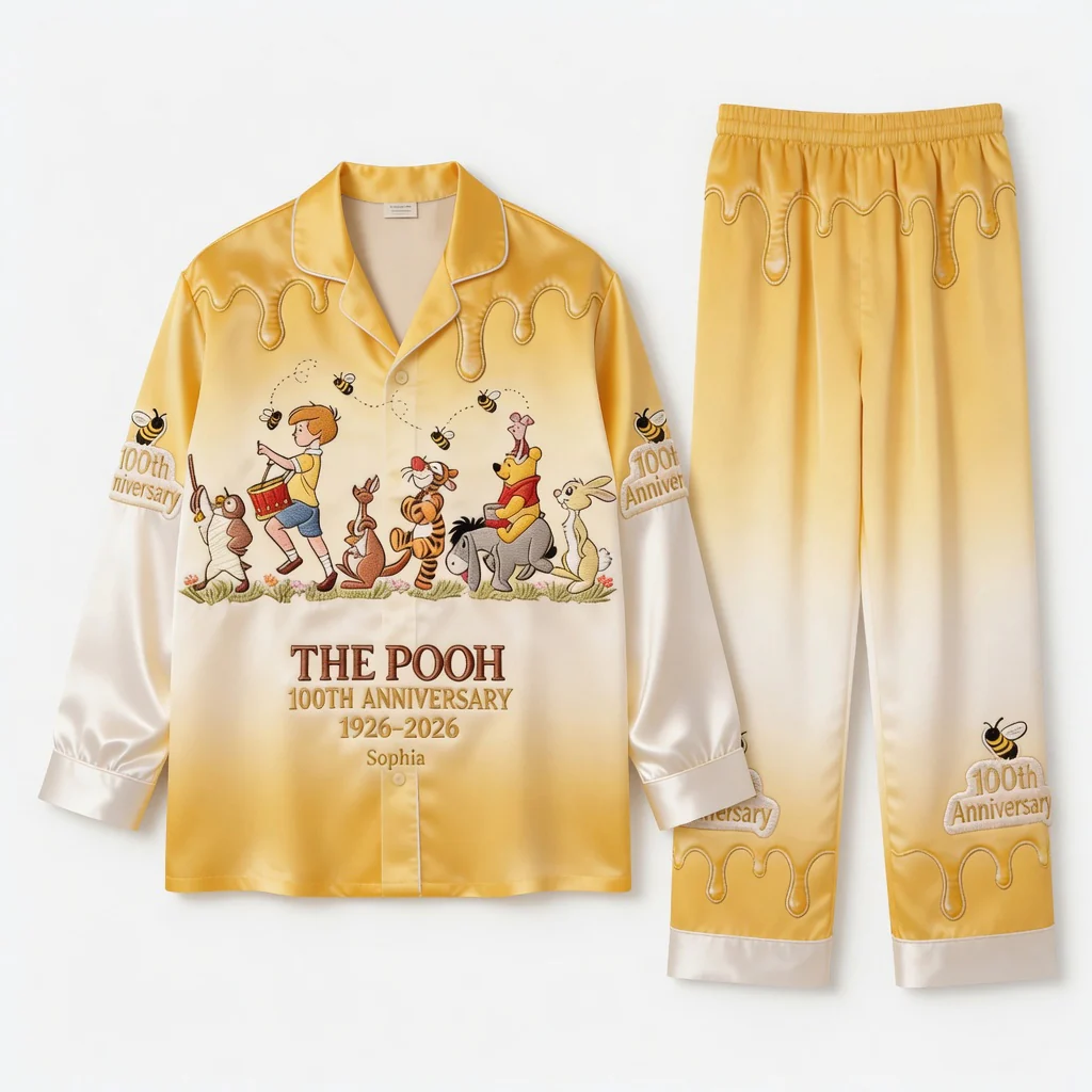 DSNY Honey Bear Celebrate 100 Years Of Friendship - Personalized Pajama - Anniversary Gift For Movie Fans NL122 - Image 4