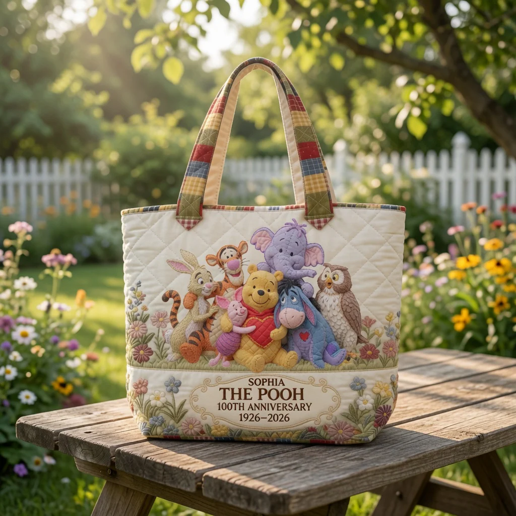 DSNY Honey Bear Celebrate 100 Years Of Friendship - Personalized Quilted Tote Bag HH01 - Image 2