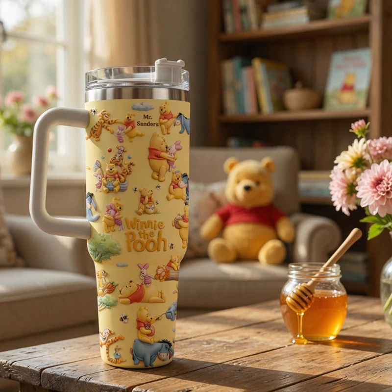 DSNY Honey Bear Celebrate 100 Years Of Friendship - Personalized Tumbler With Handle - Gift For Movie Fans NL122 - Image 4