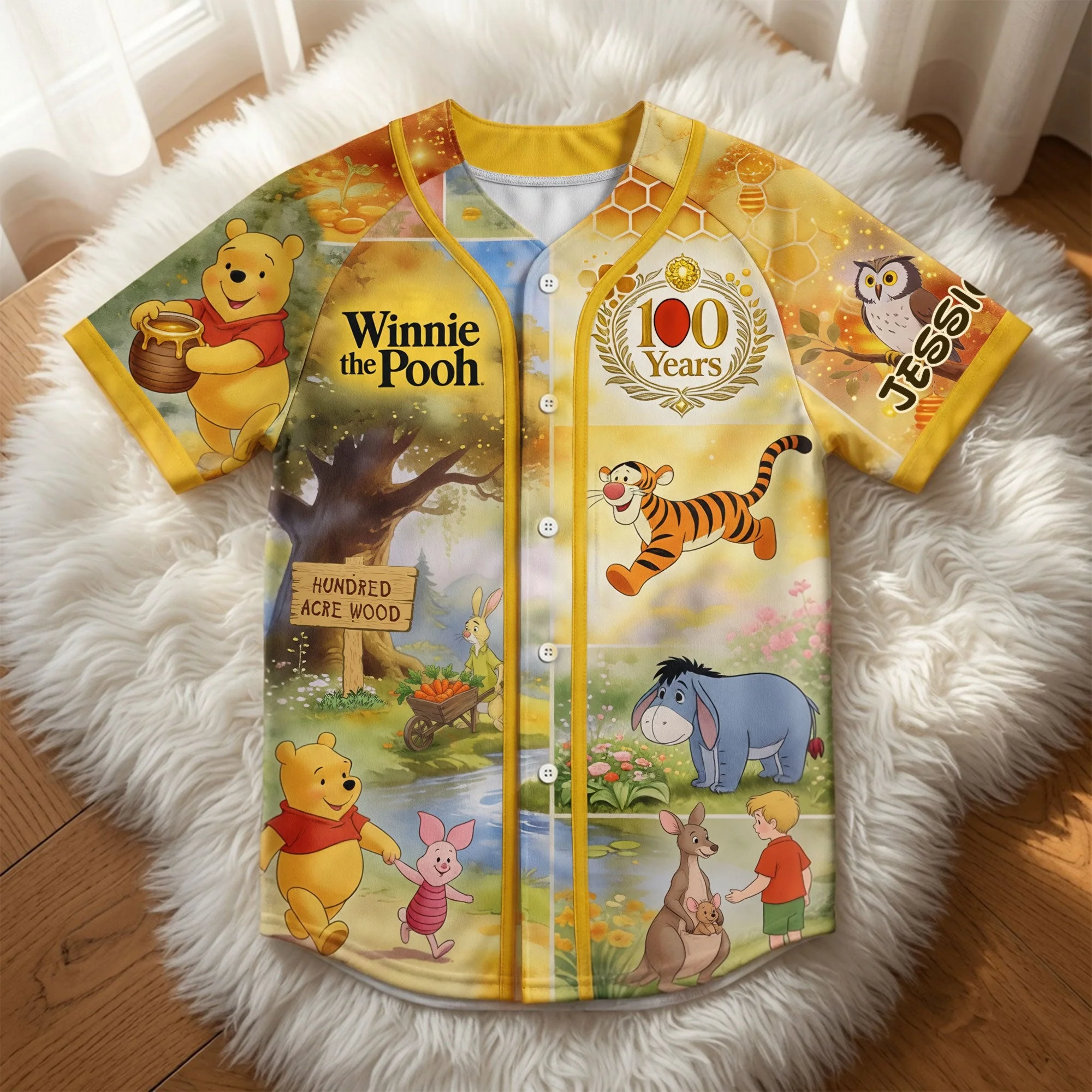 DSNY Honey Bear Celebrate 100th Anniversary Of Friendship - Personalized Baseball Jersey For Adult, Kid