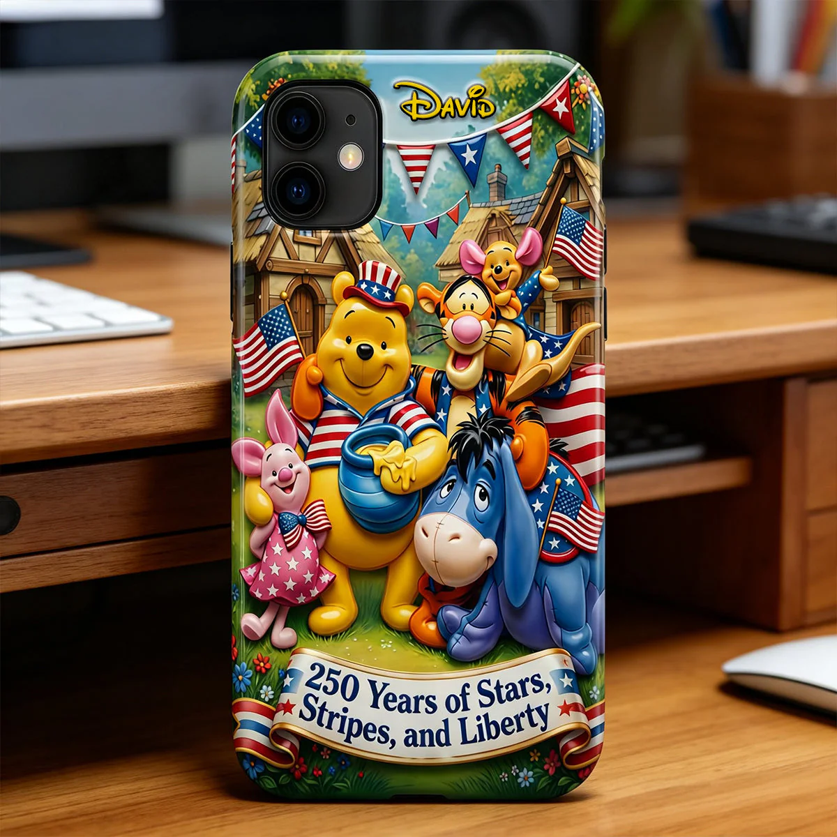 DSNY Honey Bear Celebrate 250 Years Of America - Personalized Phone Case - Gift For Movie Fans, Patriots NL122