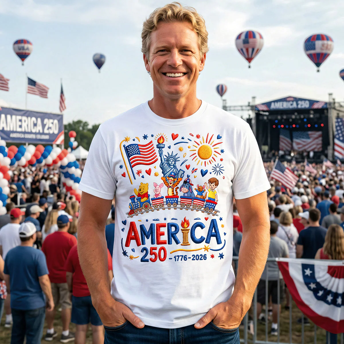 DSNY Honey Bear Celebrate 250 Years Of Freedom - Personalized Shirt -  Gift For Patriots, Movie Fans - Image 2