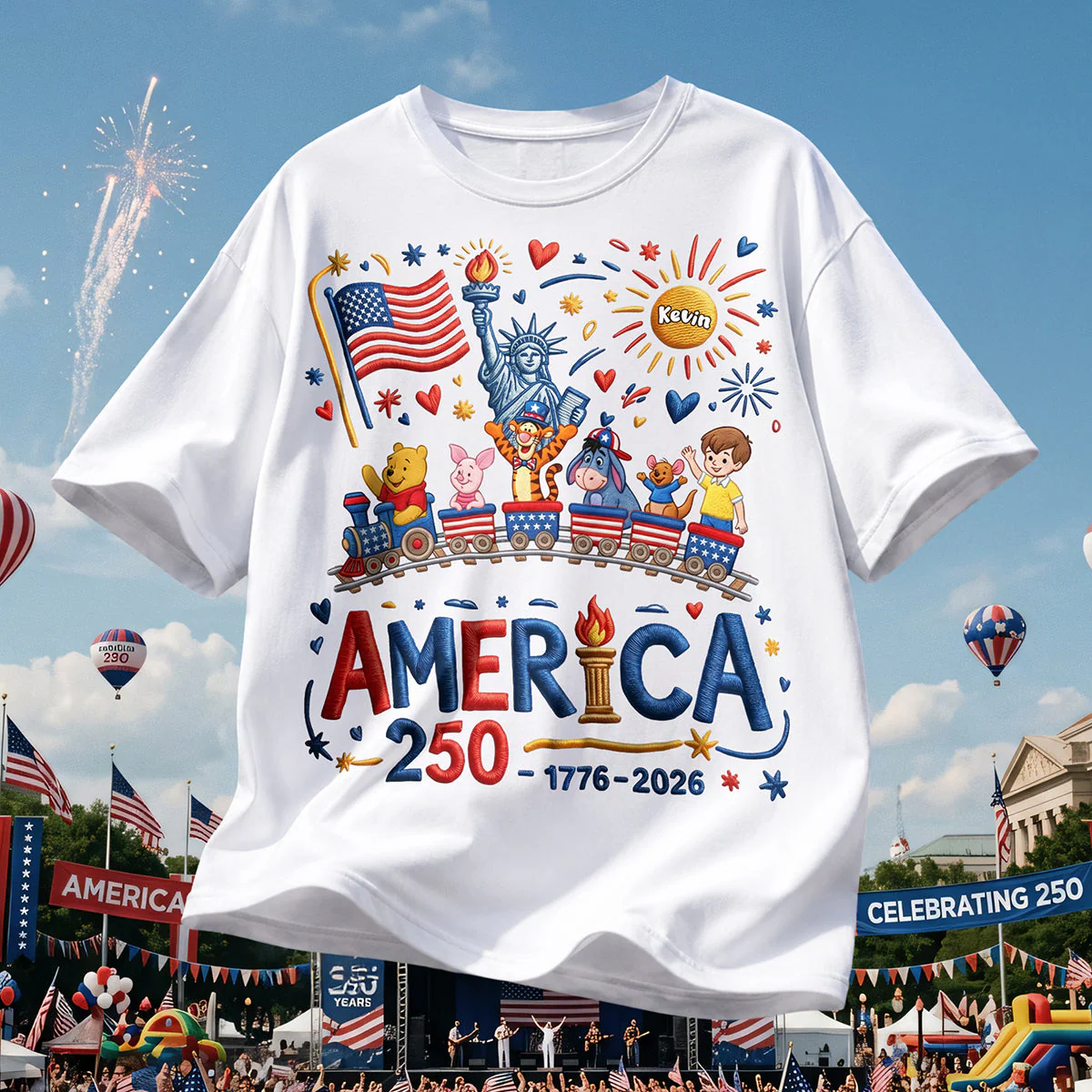DSNY Honey Bear Celebrate 250 Years Of Freedom - Personalized Shirt -  Gift For Patriots, Movie Fans - Image 3