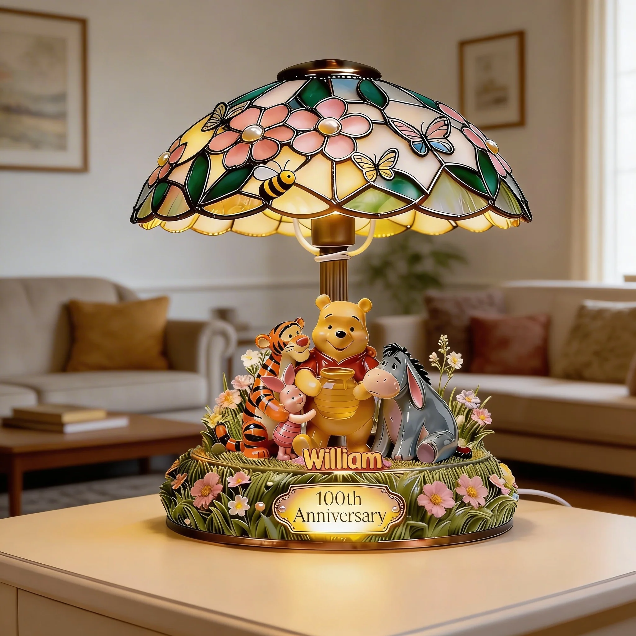 DSNY Honey Bear Celebrate A Century Of Friendship - Personalized Custom Shape Acrylic Light Box - Anniversary Gift For Family, Movie Fans NL122 - Image 3