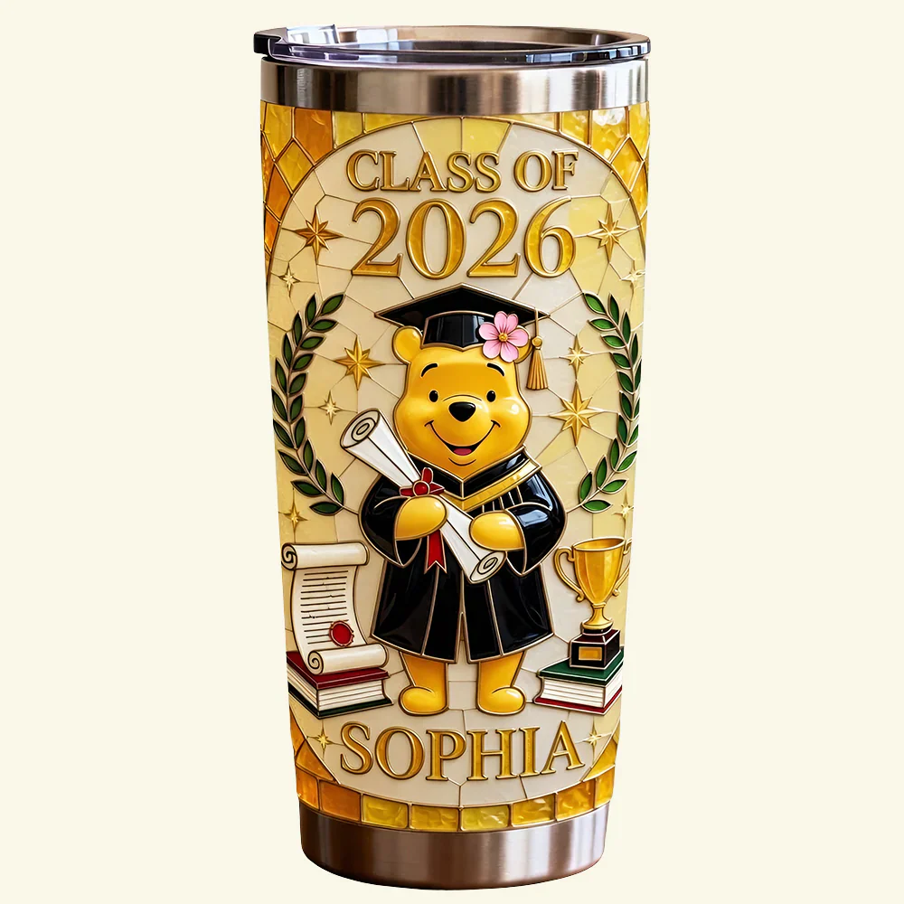 DSNY Honey Bear Celebrate Graduation - Personalized Tumbler - Gift For Graduates - NL122 - Image 3