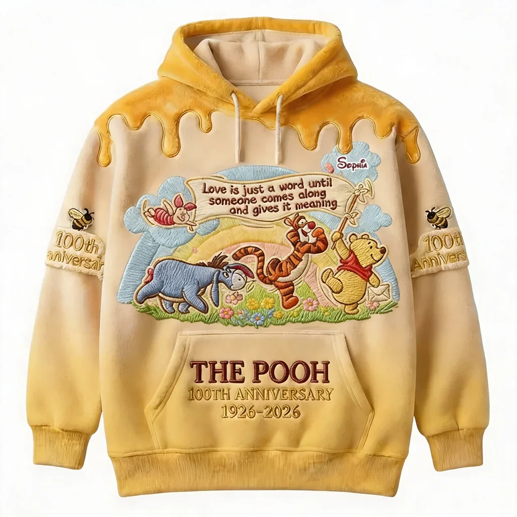 DSNY Honey Bear Celebrate Our 100th Anniversary Love Is Just A Word - Personalized All Over Shirt - Gift For Movie Fans HH01 - Image 4