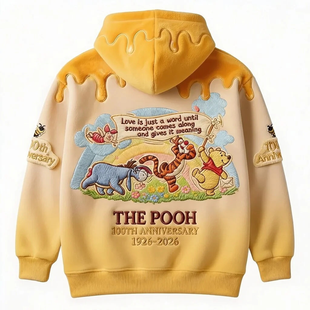 DSNY Honey Bear Celebrate Our 100th Anniversary Love Is Just A Word - Personalized All Over Shirt - Gift For Movie Fans HH01 - Image 5