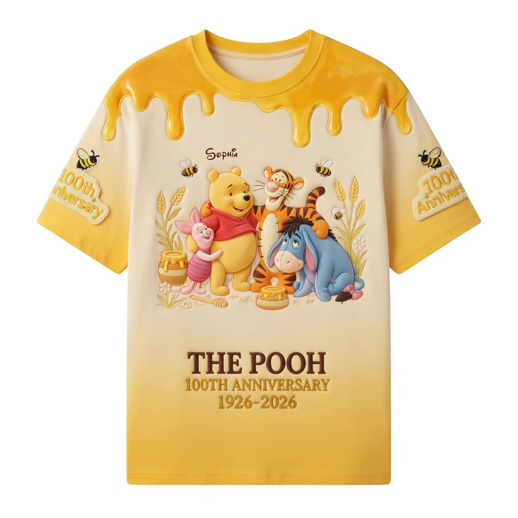 DSNY Honey Bear Celebrate Our 100th Anniversary - Personalized All Over Shirt - Gift For Movie Fans HH01 - Image 6