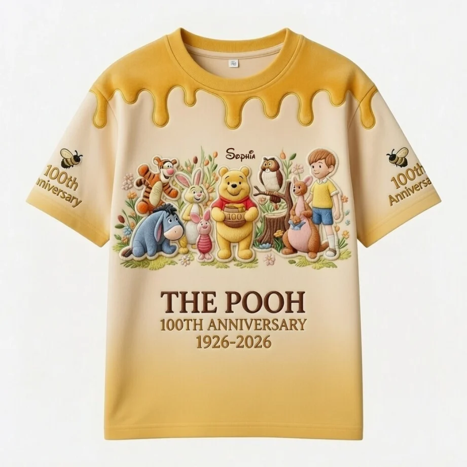 DSNY Honey Bear Celebrate Our 100th Anniversary - Personalized All Over Shirt - Gift For Movie Fans HH01 - Image 5