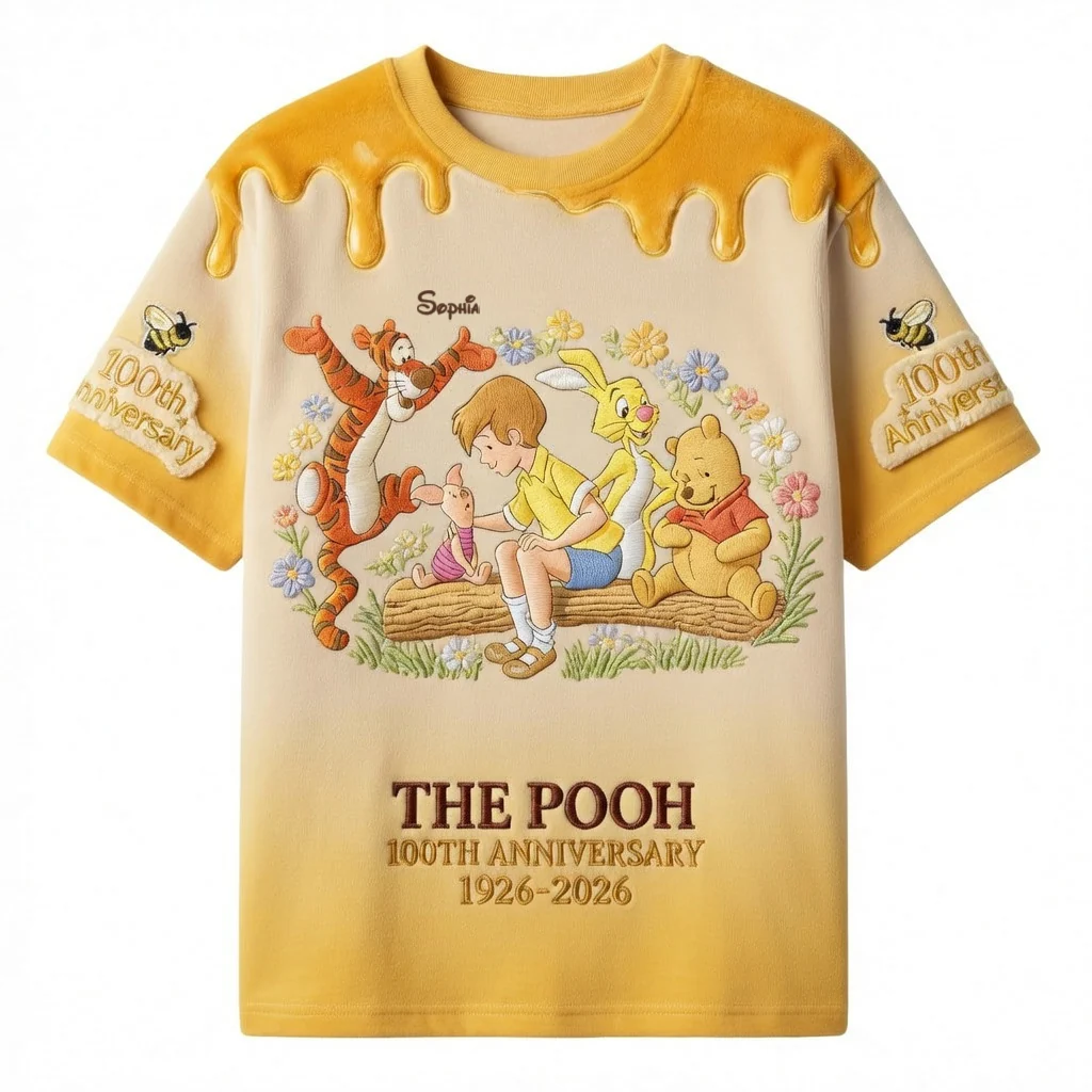 DSNY Honey Bear Celebrate Our 100th Anniversary - Personalized All Over Shirt - Gift For Movie Fans HH01 - Image 6