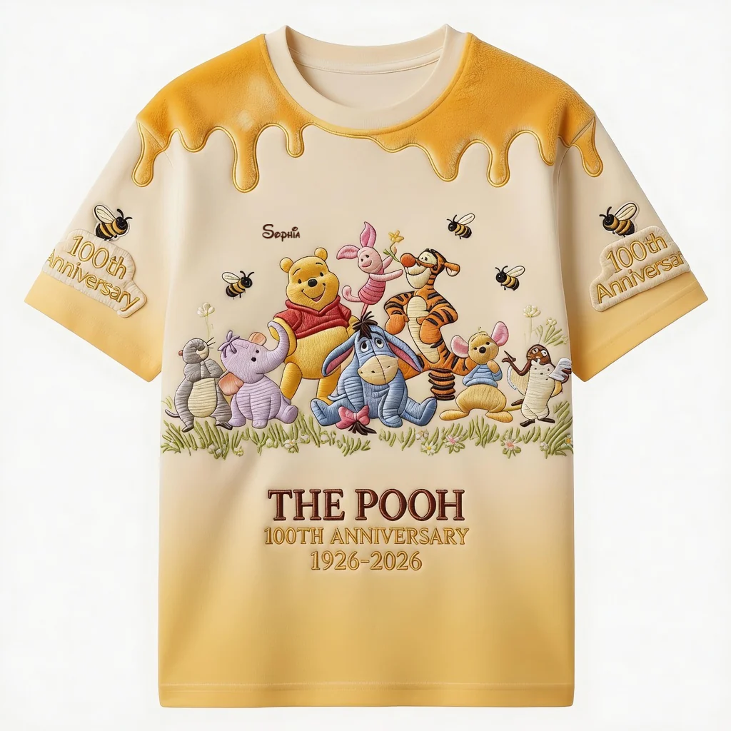 DSNY Honey Bear Celebrate Our 100th Anniversary - Personalized All Over Shirt - Gift For Movie Fans HH01 - Image 6